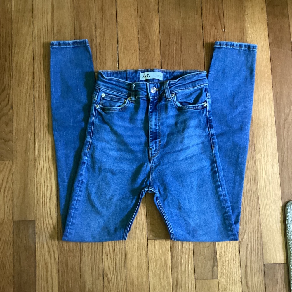 Zara High Rise Skinny Jeans in Air Blue